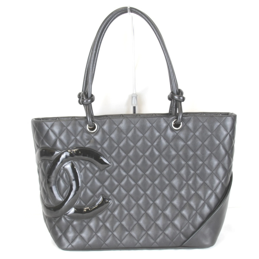 CHANEL Black Lambskin Leather Tote Bag - Picture 1 of 14